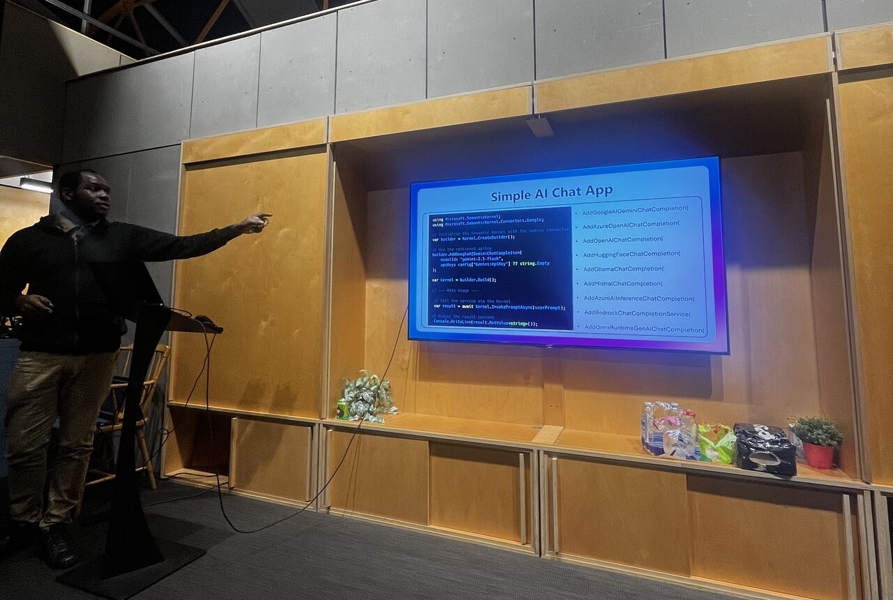 Me presenting at .NET North East